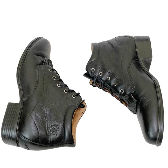 Ariat Josie Kiltie Ankle Boots Black Leather 7.5B - Picture 3 of 11